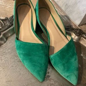 J. Crew festive green d’orsay flats size 10